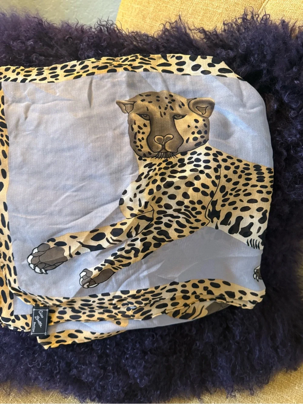 Ciao Bella Boutique tiger silk shawl NEW